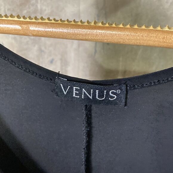 Venus Boho Animal Print Tank Maxi Dress Size Small Stretch Knit Black & Tan - Picture 2 of 11